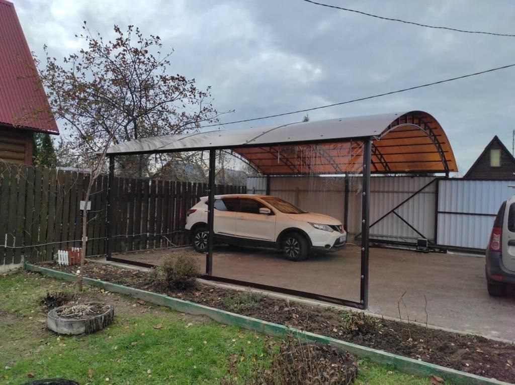 Прозрачные шторы ПВХ для навеса под автомобиль в посёлке Решетниково